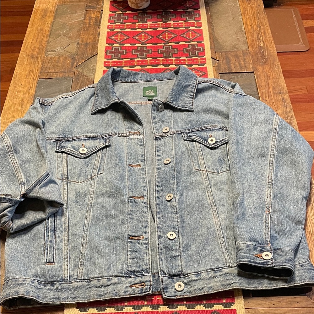 Wild Fable Blue Jean Jacket with watercolor tiger